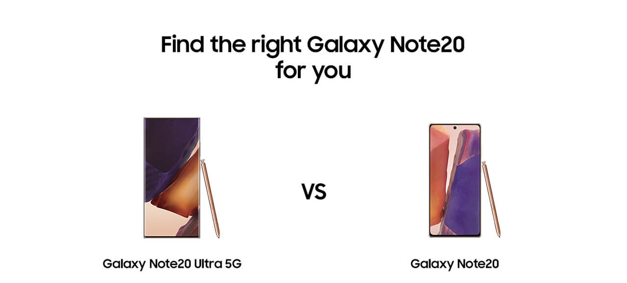 difference between galaxy note 20 5g and note 20 ultra 5g